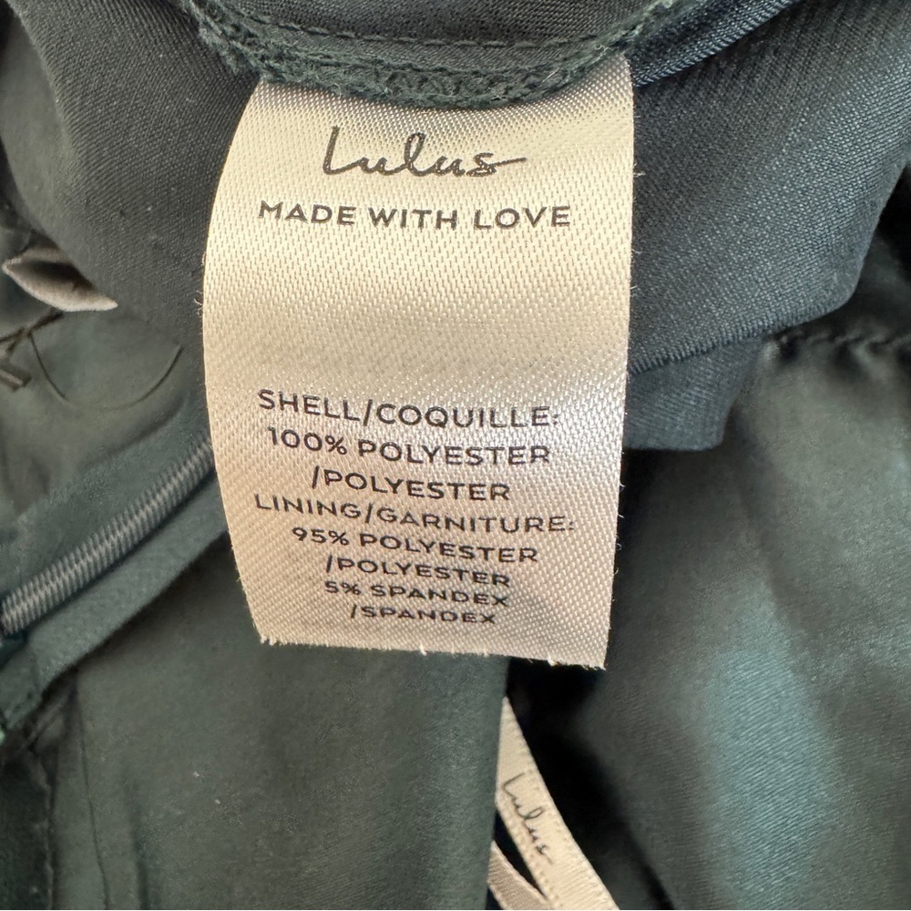 Lulus Letter of Love Mini Dress Emerald Green Backless Skater Slit Chiffon Sz XS - Picture 5 of 16